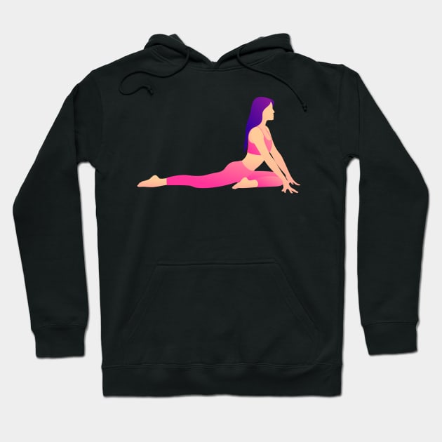 Silhouette of a female doing pilates and yoga. Hoodie by TheDesigNook